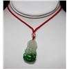 Image 2 : WHITE AND GREEN JADE CHINESE GOOD LUCK CHARM NECKLACE