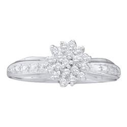 10KT White Gold 0.10CTW DIAMOND CLUSTER RING