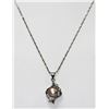 Image 1 : CLASSIC LAVENDER PEARL CZ NECKLACE .925 STERLING SILVER