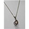 Image 2 : CLASSIC LAVENDER PEARL CZ NECKLACE .925 STERLING SILVER