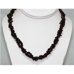 270.01 CTW Natural Garnet Double Twisted Row Necklace