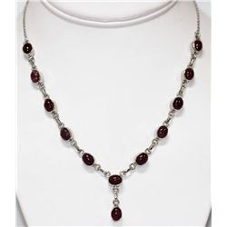 85.80 CTW RUBY NECKLACE .925 STERLING SILVER