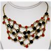 Image 1 : RED AND BLACK BRASS NECKLACE