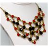 Image 2 : RED AND BLACK BRASS NECKLACE