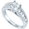 Image 1 : 14KT White Gold 1.25CTW PRINCESS-CUT ROUND DIAMOND LADI