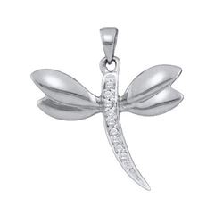 14KT White Gold 0.03CTW ROUND DIAMOND LADIES BUTTERFLY