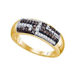 925 Sterling Silver Yellow 0.40CTW COGNAC DIAMOND FASHI