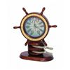 Image 1 : NAUTICAL 13" WOODEN SHIP WHEEL MANTERL KNOT CLOCK