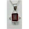 Image 1 : NATURAL GARNET PENDANT 2.10CTW .925 STERLING SILVER