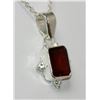 Image 2 : NATURAL GARNET PENDANT 2.10CTW .925 STERLING SILVER