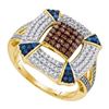 Image 1 : 10K Yellow-gold 0.70CTW DIAMOND MICRO-PAVE RING
