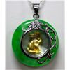 Image 1 : NATURAL CHINESE GREEN JADE PENDANT YEAR OF THE DOG NECK