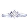 Image 1 : 14KT White Gold 0.12CTW PRINCESS DIAMOND LADIES INVISIB