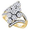 Image 1 : 14KT Yellow Gold 1.01CTW DIAMOND FLOWER RING
