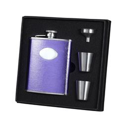 Visol Noir Black Crocodile Leather 6oz Stainless Steel