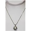 Image 1 : WHITE PEARL FLOWER STYLE CZ NECKLACE .925 STERLING SILV