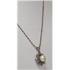 Image 2 : WHITE PEARL FLOWER STYLE CZ NECKLACE .925 STERLING SILV