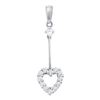 Image 1 : 14KT White Gold 0.21CTW DIAMOND HEART PENDANT
