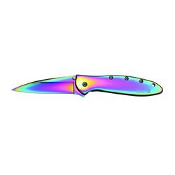 KERSHAW RAINBOW COLORED RAZOR EDGE KNIFE OVERALL LENGTH