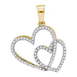 10K Yellow-gold 0.20CTW DIAMOND HEART PENDANT
