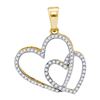 Image 1 : 10K Yellow-gold 0.20CTW DIAMOND HEART PENDANT