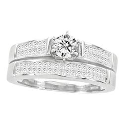 14KT White Gold 1.50CTW DIAMOND 0.40CT ROUND CENTER BRI