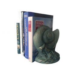 SET OF 2 8" SEAWORN BRONZE CAST IRON NAUTICAL BOOK ENDS