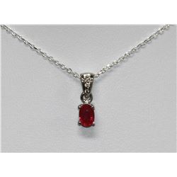 0.42 CTW RUBY PENDANT .925 STERLING SILVER