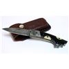 Image 1 : HAND MADE 8" DAMASCUS STEEL BUFFALO BONE HANDLE KNIFE