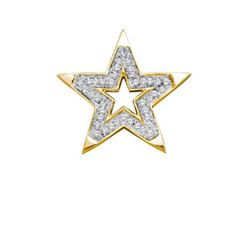 10KT Yellow Gold 0.15CTW DIAMOND STAR PENDANT