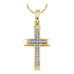10KT Yellow Gold 0.05CTW DIAMOND CROSS PENDANT
