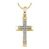 Image 1 : 10KT Yellow Gold 0.05CTW DIAMOND CROSS PENDANT