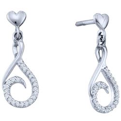 14KT White Gold 0.13CT DIAMOND LADIES FASHION EARRING