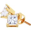 Image 1 : 14KT Yellow Gold 0.20CTW-(EXCE) PRINCESS DIAMOND STUDS