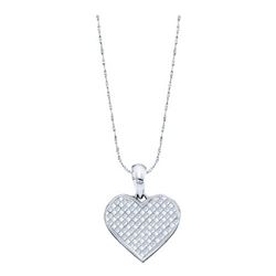 14KT White Gold 1.00CTW PRINCESS DIAMOND HEART LADIES P