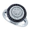 Image 1 : 10K White-gold 0.51CTW BLACK DIAMOND FASHION RING