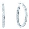 Image 1 : 14KT White Gold 0.25CTW ROUND DIAMOND FASHION HOOPS