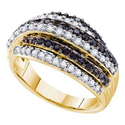 14K Yellow-gold 0.99CTW BLACK DIAMOND FASHION BAND