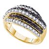 Image 1 : 14K Yellow-gold 0.99CTW BLACK DIAMOND FASHION BAND