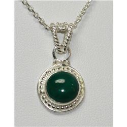 NATURAL EMERALD PENDANT 1.45 CTW .925 STERLING SILVER