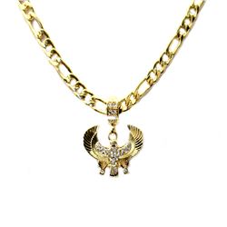 BRASS AMERICAN EAGLE CZ PENDANT COMES W/CHAIN
