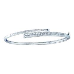 14KT White Gold 1.50CTW PRINCESS BAGGUETTE DIAMOND LADI