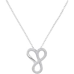 10KT White Gold 0.15CTW DIAMOND HEART PENDANT