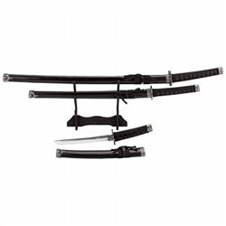 Maxam 4pc Sword Set with Stand