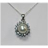 Image 1 : WHITE PEARL AND CZ PENDANT