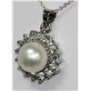 Image 2 : WHITE PEARL AND CZ PENDANT