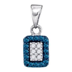 10K White-gold 0.20CTW BLUE DIAMOND MICRO-PAVE PENDANT