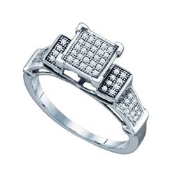 10KT White Gold 0.20CTW DIAMOND MICRO PAVE RING