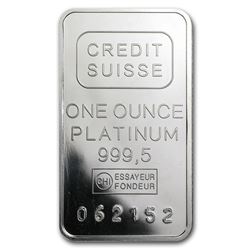 1 oz Platinum Bar - Secondary Market (.999+ Fine)