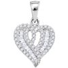 Image 1 : 10KT White Gold 0.20CTW DIAMOND HEART PENDANT